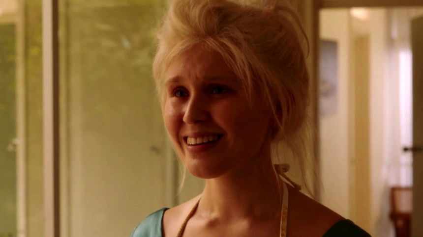 The image is from the film Babyteeth. It is a close up of Milla, who is smiling.