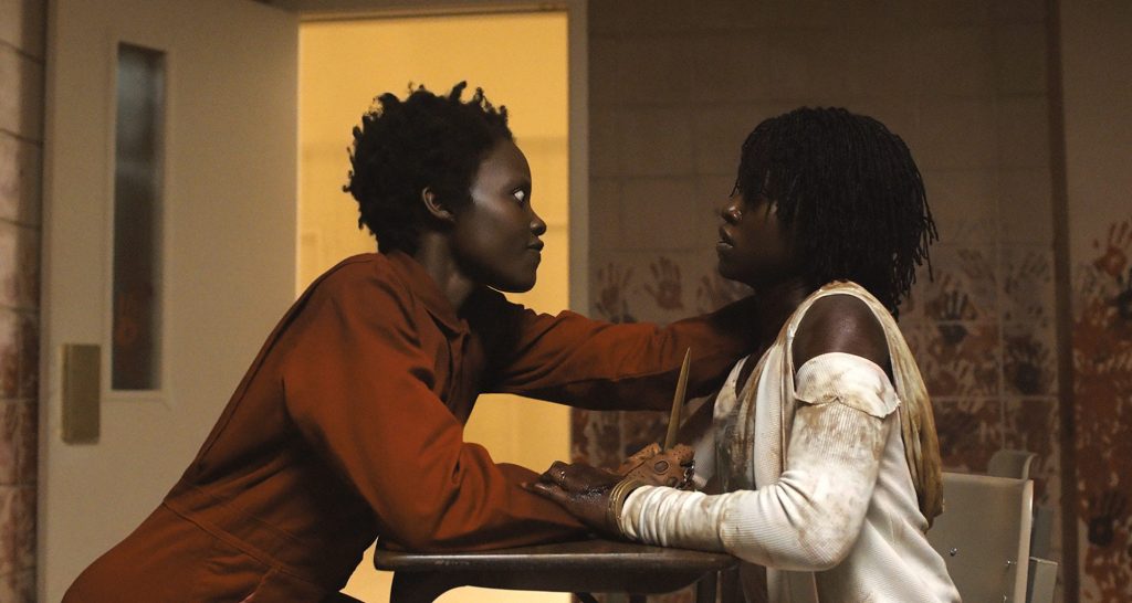 Lupita Nyong'o as Red and Adelaide Wilson in movie still from Us.