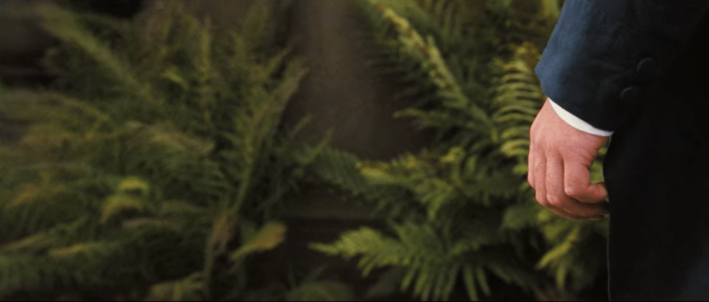 A frame of Darcy's hand, shown right after Elizabeth leaves him.