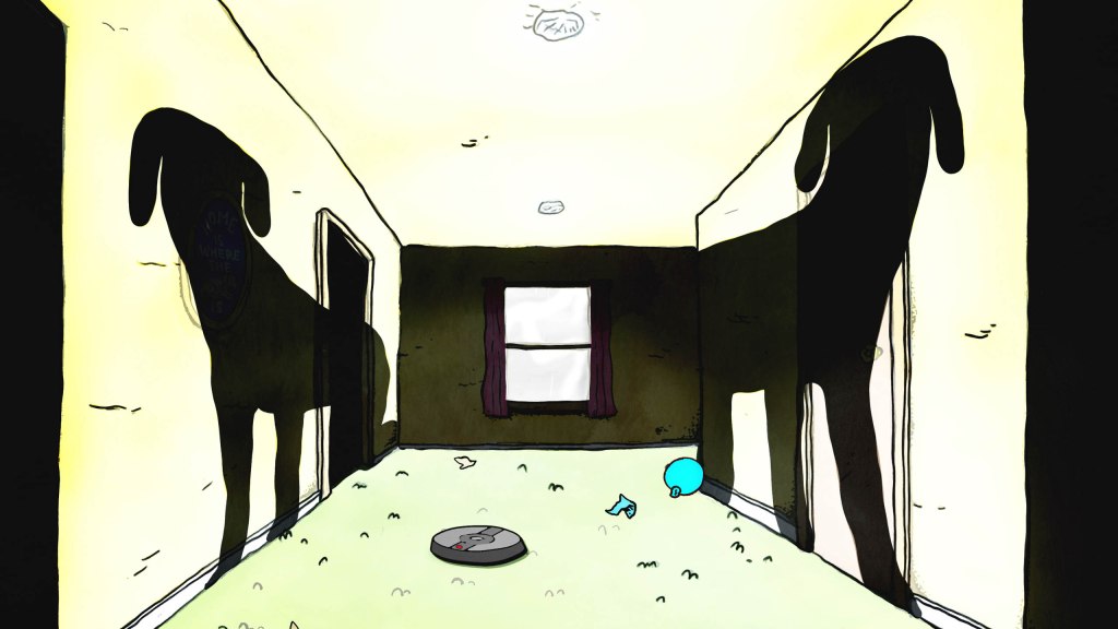 The shadows of the ghost dogs loom in the corridor.