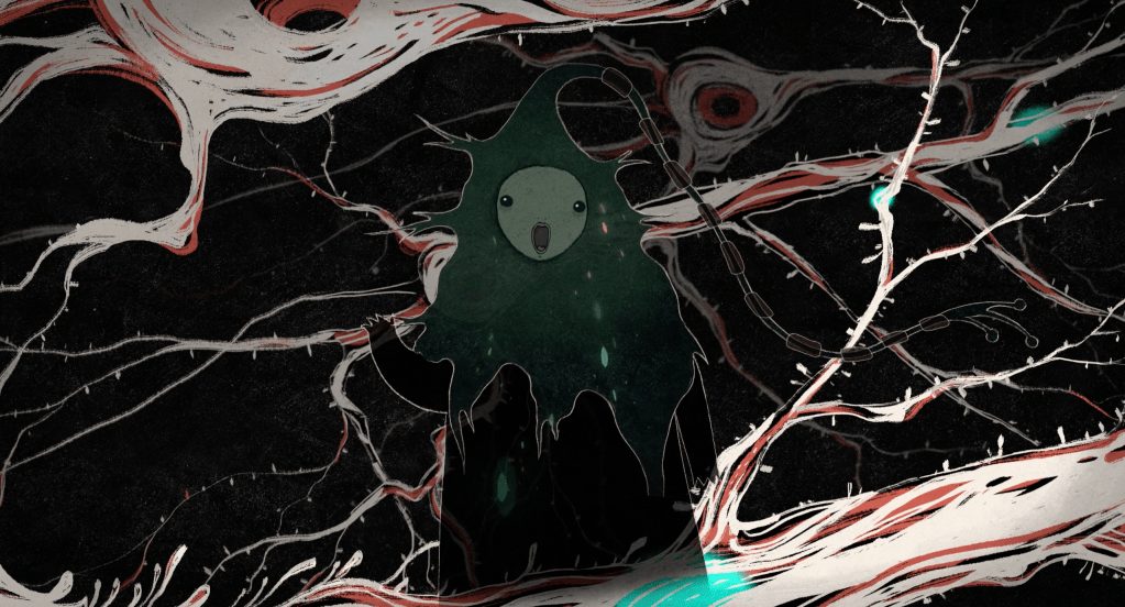 A still of an animated character from 'My Love Affair with Marriage'.